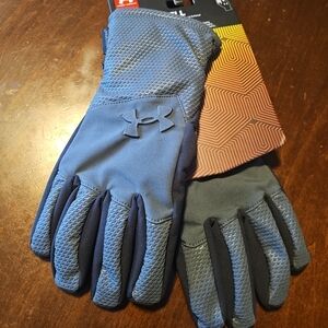 Under Armour Blue and Gray Gloves